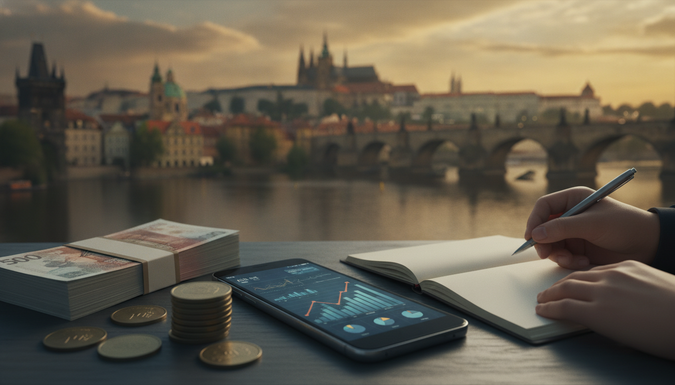 Illustration for section: Online payments are robust, with secure gateways for e-commerce and bill payments. Many Czech banks  - Prague finance management