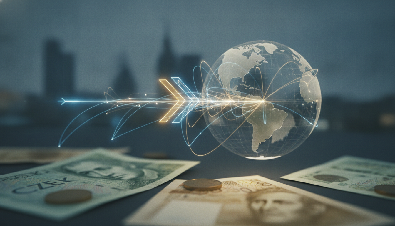 Illustration for section: Traditional banking channels have long been the cornerstone of international money transfers, offeri - Efficient CZK transfers
