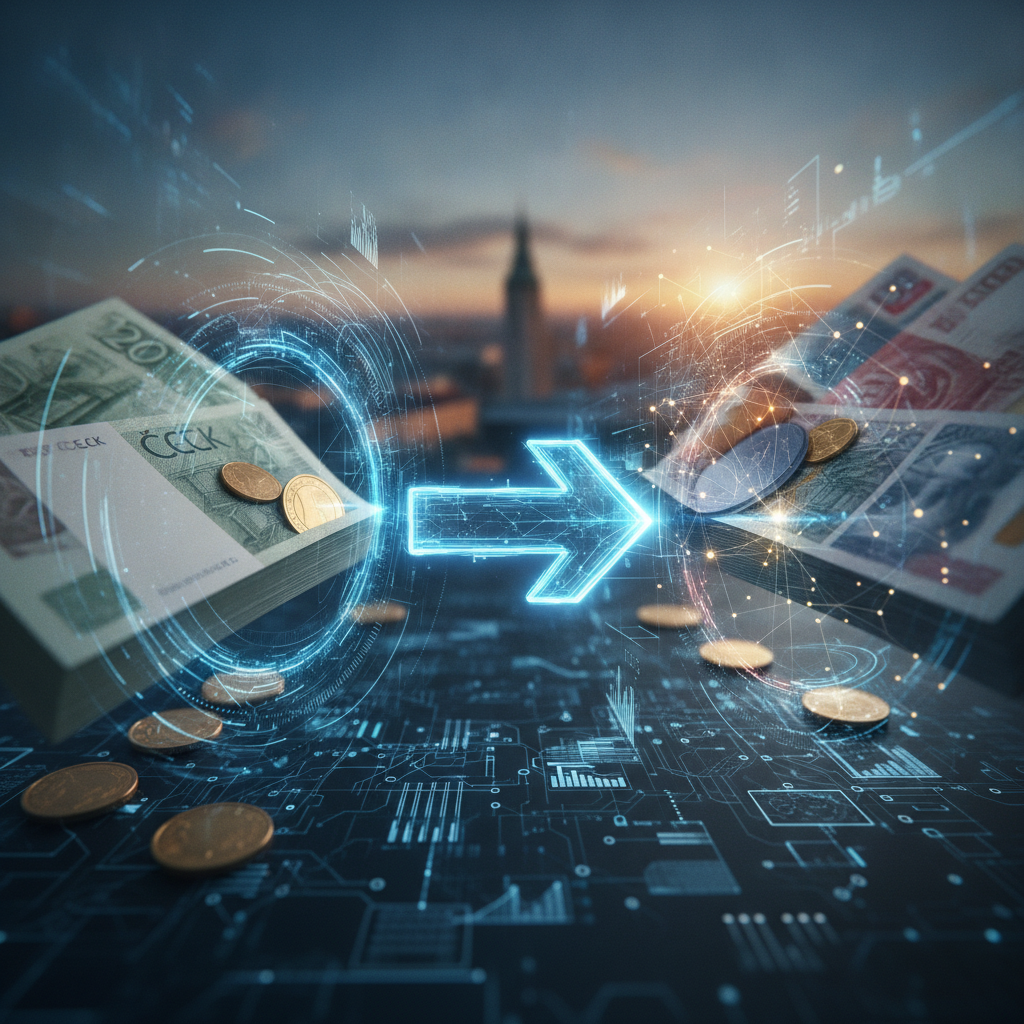 Illustration for section: Online money transfer services have emerged as a dominant force in the international remittance mark - Optimizing CZK Transfers